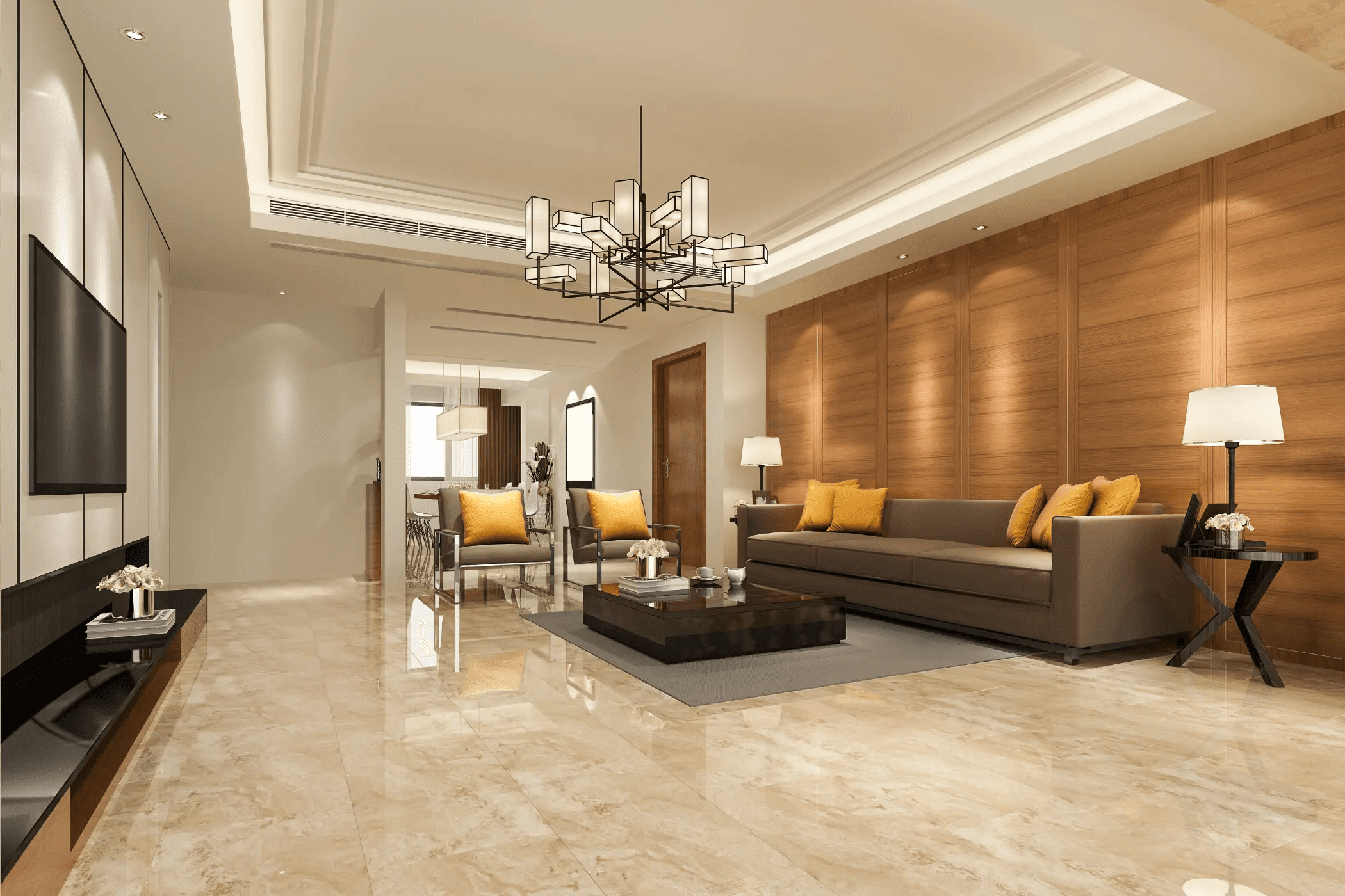 Modern executive commercial lobby